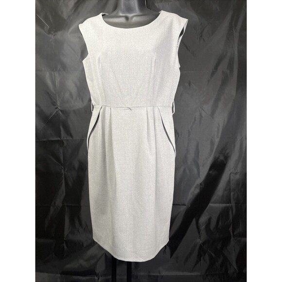 Calvin Klein  Light Gray V Neck Sleeveless Career Dress Sz 6 Petites NWT - Picture 2 of 14